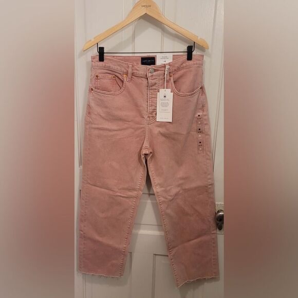 Lucky Brand 90’s Loose High Rise Pink Crop Jeans Size 8 - Picture 1 of 7
